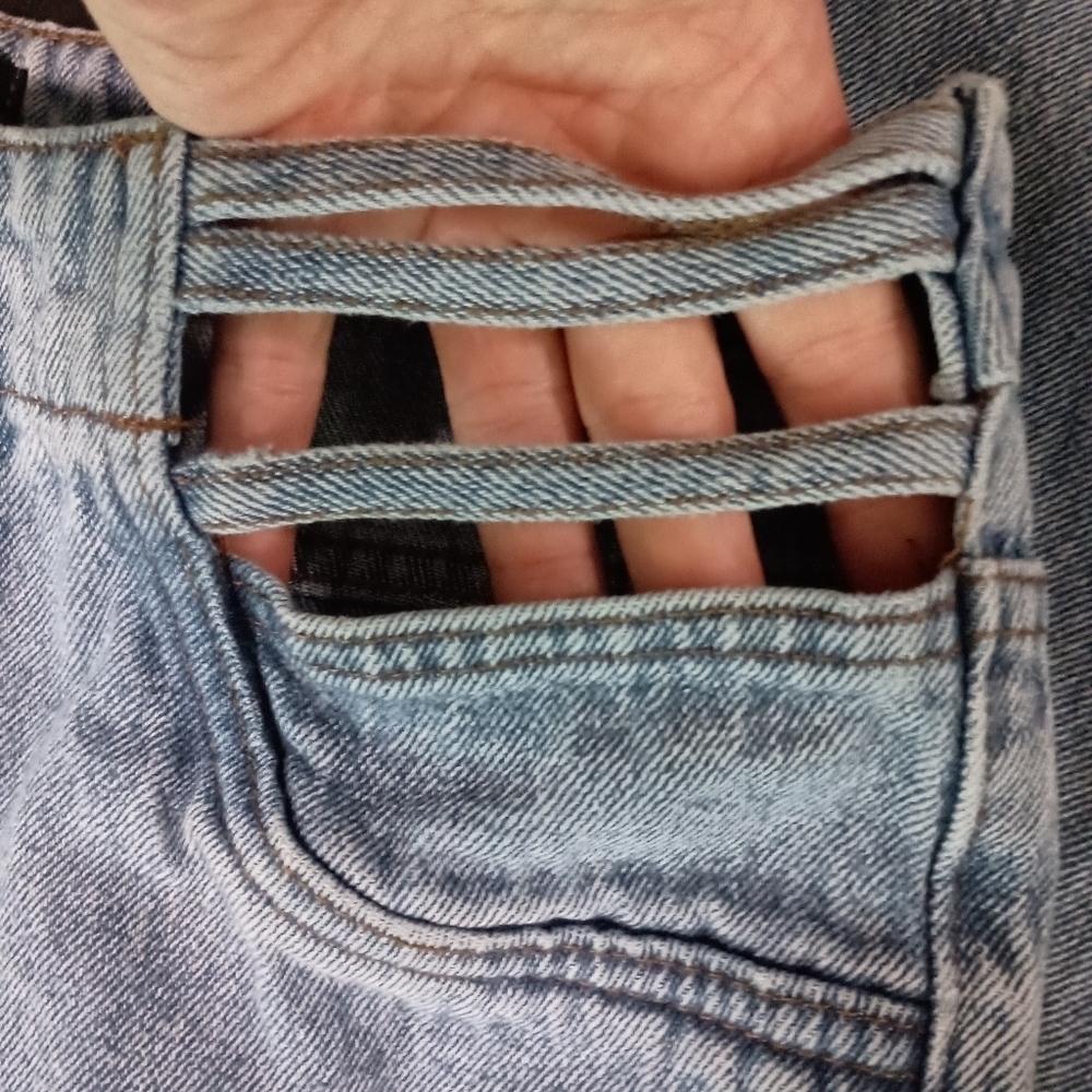 Simple Society Women's Blue Jeans with hip cut outs_9/29 - Picture 9 of 9